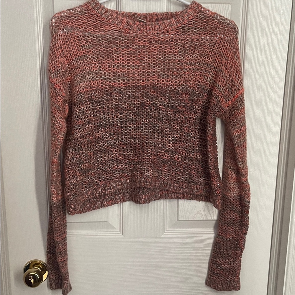 Forever 21 Peach and Gray Knit Sweater
